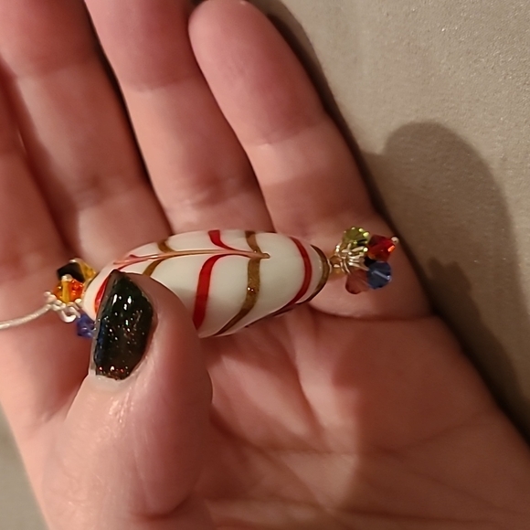 Glass circle sterling silver necklace - Picture 2 of 8